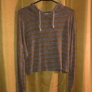 cropped, hooded shirt